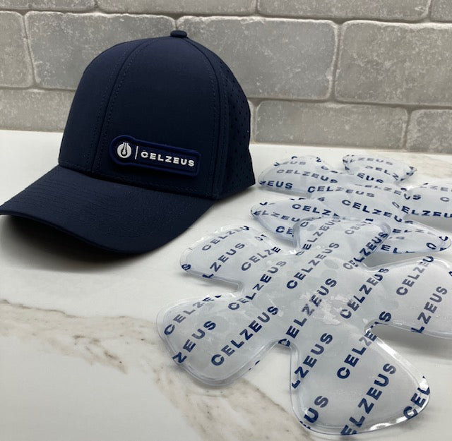 CELZEUS Pre-Cool & Podium Hat with Head-Coolers